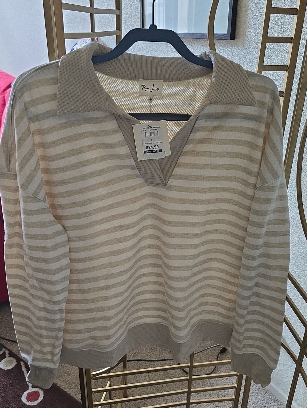 Women's Ribbed Sweater - Beige (Large) NWT